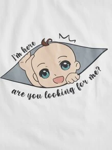 Modmama Maternity Slogan & Cartoon Graphic Tee