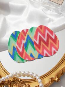 Talla grande 2 pares cubierta de pezón con patrón de chevron - Multicolor - Ver 1