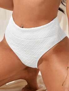 SHEIN Đáy Bikini Nữ màu trơn - trắng - Xem 4