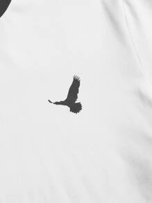 Manfinity Men Bird Print Contrast Trim Tee - White - View 4