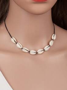 TopHanqi Vòng cổ trang trí vỏ sò - trắng - Xem 5