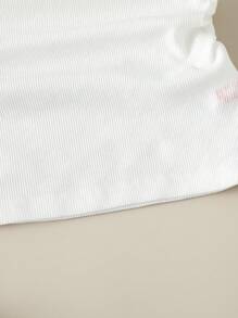 Baby Cut Out Ruched Tank Dress - White - View 5