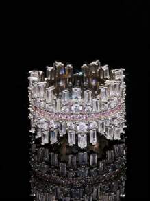 Nhẫn Trang Trí Đá Cubic Zirconia - Hồng - Xem 3