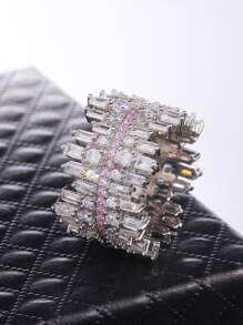 Nhẫn Trang Trí Đá Cubic Zirconia - Hồng - Xem 4