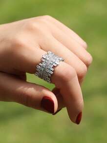 Nhẫn Trang Trí Đá Cubic Zirconia - Hồng - Xem 6