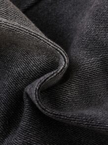 SHEIN Young Girl Cat Whisker Washed Jeans - Dark Grey - View 7