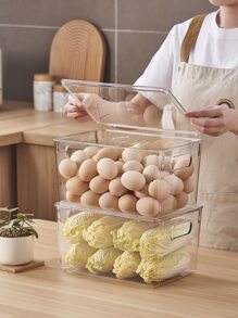 1入組寵物食物儲存器極簡透明多功能食物儲藏盒適用於冰箱 - 無色 - 查看 3