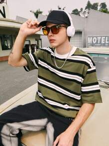 Áo thun & Áo lót Nam Sọc Giải trí - màu xanh lá - Xem 3