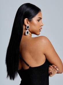 SHEIN SXY Cubic Zirconia Geometric Drop Earrings - Multicolor - View 2