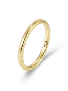 极简主义银戒指 - 金黃色 - 查看 8