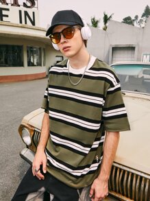 Áo thun & Áo lót Nam Sọc Giải trí - màu xanh lá - Xem 4