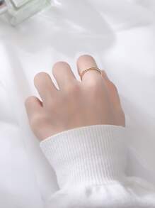 极简主义银戒指 - 金黃色 - 查看 6