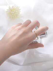 极简主义银戒指 - 金黃色 - 查看 7