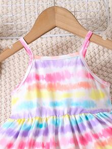 Baby Block Striped Print Cami Dress - Multicolor - View 5