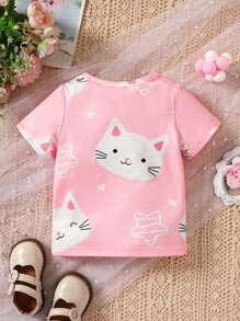 Baby Cartoon Graphic Tee - Pink - View 2
