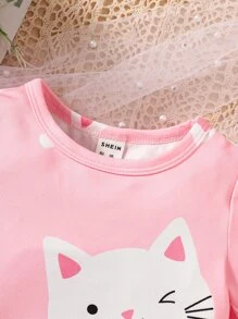 Baby Cartoon Graphic Tee - Pink - View 3