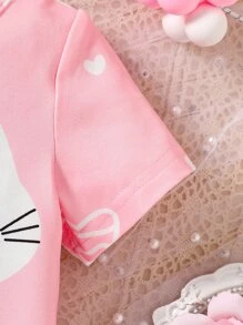 Baby Cartoon Graphic Tee - Pink - View 4