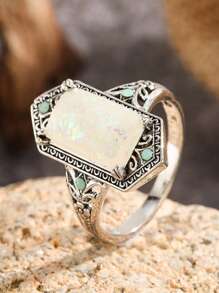 幾何裝飾戒指 - 彩色 - 查看 1