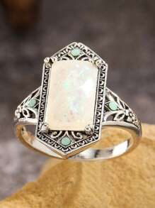 幾何裝飾戒指 - 彩色 - 查看 3