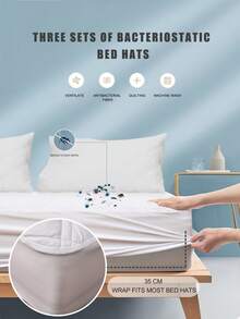 素色衍縫床笠套裝不附內芯 - 白色 - 查看 8