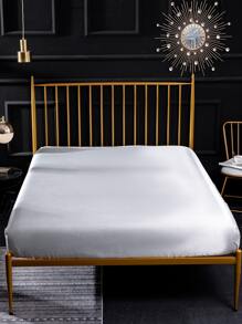 素色緞面床笠套裝不附帶墊芯 - 白色 - 查看 3