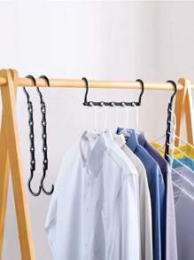 1 pièce Étagère cintre à vêtement multi-grille - Noir - Voir 1