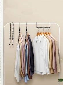 1 pièce Étagère cintre à vêtement multi-grille - Noir - Voir 2