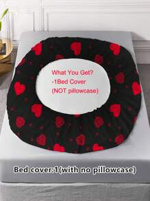 1pc "True Love Forever" Fitted Sheet, Everyday Casual Home Supplies