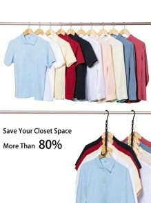 1 pièce Étagère cintre à vêtement multi-grille - Noir - Voir 4