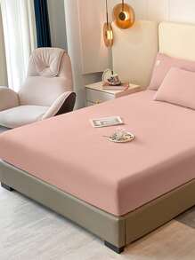 Plain Fitted Sheet - Pink - View 5