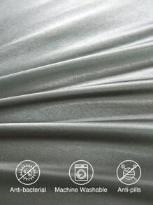 三件套纯色涤纶被套，柔软亲肤，套装包含：1 个带拉链和四角系带的被套 + 2 个枕套（不含被芯），适用于卧室、旅行、宿舍（男女通用） - 淺灰色 - 查看 7