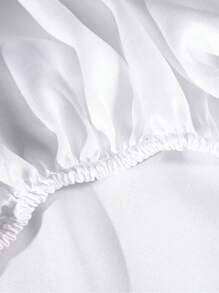 素色緞面床笠套裝不附帶墊芯 - 白色 - 查看 5
