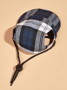 1pc Plaid Print Pet Hat For Dog For Outdoor - Multicolor - View 3