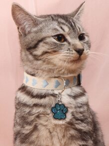 Delicate Heart-Shaped Pendant Pet Necklace, With Cat & Dog Accessories, Suitable For Small Cats And Dogs To Wear At Home And Outdoors All Year Round - Multicolor - View 3