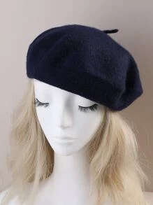 1 Pieza Boina Elegante Y Sencilla De Mezcla De Lana Sólida Para Hombres, Mujeres, Niños Y Niñas, Ideal Como Regalo