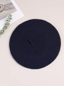 1 Pieza Boina Elegante Y Sencilla De Mezcla De Lana Sólida Para Hombres, Mujeres, Niños Y Niñas, Ideal Como Regalo