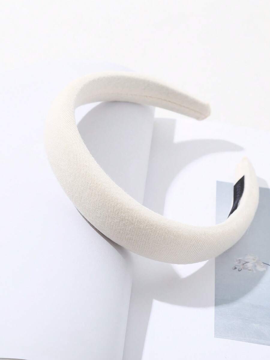 素色寬髮箍 - 米色 - 查看 1