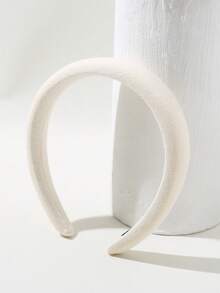 素色寬髮箍 - 米色 - 查看 2