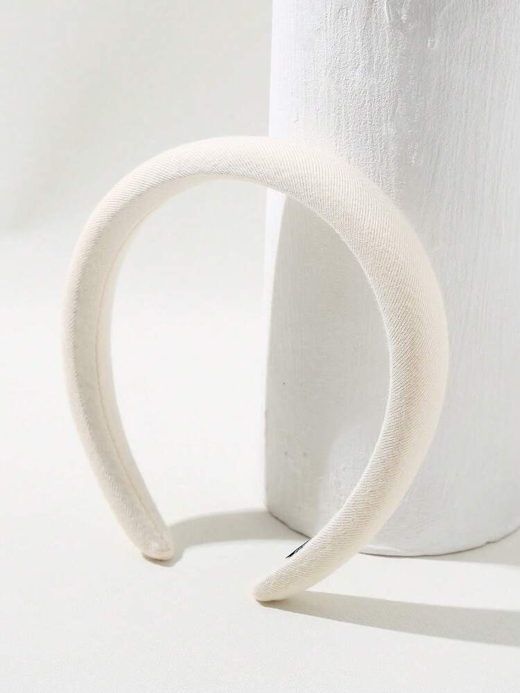 素色寬髮箍 - 米色 - 查看 2