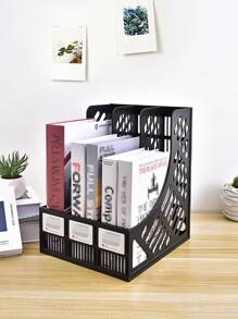 1 pieza 3 cuadrícula Organizador de libro - Negro - Ver 1