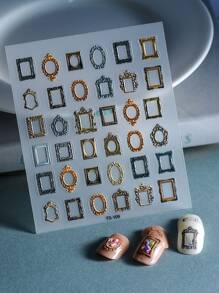 1sheet Photo Frame Pattern Nail Art Sticker Nail Stickers DIY