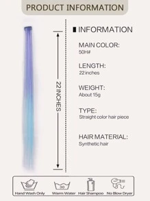 Clip In Long Straight Synthetic Hair Extension - Ombre - View 5