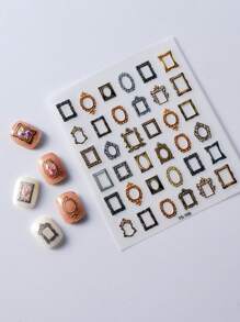 1sheet Photo Frame Pattern Nail Art Sticker Nail Stickers DIY