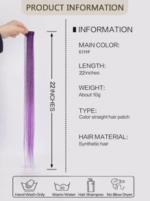 Clip In Long Straight Synthetic Hair Extension - Ombre - View 5