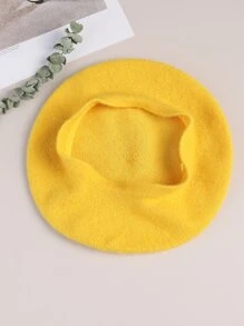 1pc Wool-Mix Solid Beret Elegant Simple For Men Women Boys Girls Gifts,School