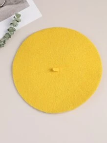 1pc Wool-Mix Solid Beret Elegant Simple For Men Women Boys Girls Gifts,School