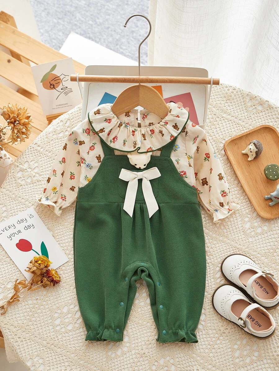 Peninsula Baby 女婴连体裤 2 合 1 设计，休闲风格 - 彩色 - 查看 1