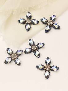 5入組時尚奢華風格樹脂水晶珠和心形diy女髮飾