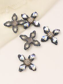 5入組時尚奢華風格樹脂水晶珠和心形diy女髮飾