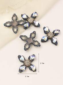 5入組時尚奢華風格樹脂水晶珠和心形diy女髮飾